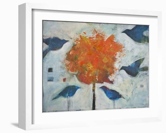 Five Birds and Maple-Tim Nyberg-Framed Giclee Print