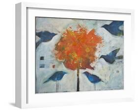 Five Birds and Maple-Tim Nyberg-Framed Giclee Print