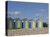 Five Blue Beach Huts with Yellow Doors, Littlehampton, West Sussex, England, United Kingdom, Europe-James Emmerson-Stretched Canvas