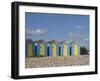 Five Blue Beach Huts with Yellow Doors, Littlehampton, West Sussex, England, United Kingdom, Europe-James Emmerson-Framed Photographic Print