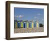 Five Blue Beach Huts with Yellow Doors, Littlehampton, West Sussex, England, United Kingdom, Europe-James Emmerson-Framed Photographic Print