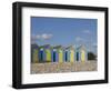 Five Blue Beach Huts with Yellow Doors, Littlehampton, West Sussex, England, United Kingdom, Europe-James Emmerson-Framed Photographic Print