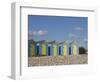 Five Blue Beach Huts with Yellow Doors, Littlehampton, West Sussex, England, United Kingdom, Europe-James Emmerson-Framed Photographic Print