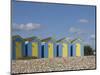 Five Blue Beach Huts with Yellow Doors, Littlehampton, West Sussex, England, United Kingdom, Europe-James Emmerson-Mounted Photographic Print