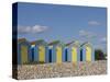 Five Blue Beach Huts with Yellow Doors, Littlehampton, West Sussex, England, United Kingdom, Europe-James Emmerson-Stretched Canvas