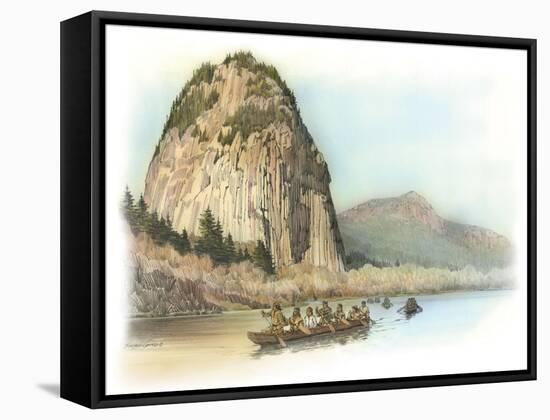 Five Canoes of Corpsmen on the Columbia River-Roger Cooke-Framed Stretched Canvas
