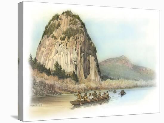 Five Canoes of Corpsmen on the Columbia River-Roger Cooke-Stretched Canvas