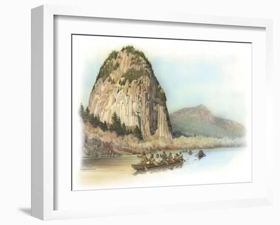 Five Canoes of Corpsmen on the Columbia River-Roger Cooke-Framed Giclee Print