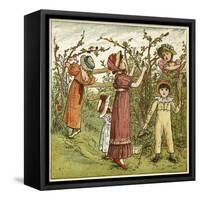 Five Children Picking Blackberries-Kate Greenaway-Framed Stretched Canvas