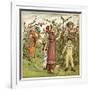 Five Children Picking Blackberries-Kate Greenaway-Framed Art Print