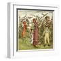 Five Children Picking Blackberries-Kate Greenaway-Framed Art Print