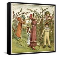 Five Children Picking Blackberries-Kate Greenaway-Framed Stretched Canvas