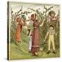 Five Children Picking Blackberries-Kate Greenaway-Stretched Canvas