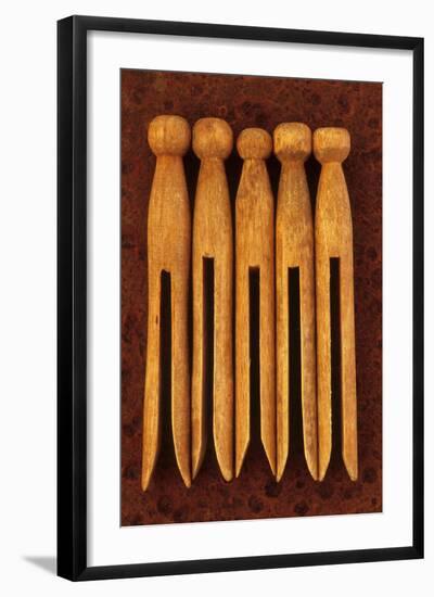 Five Clothes Pegs-Den Reader-Framed Photographic Print