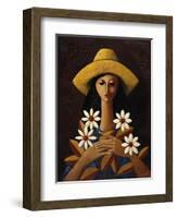 Five Daisies-Oscar Ortiz-Framed Giclee Print