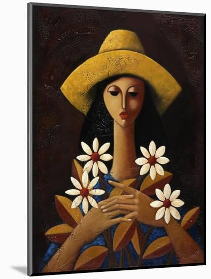 Five Daisies-Oscar Ortiz-Mounted Giclee Print