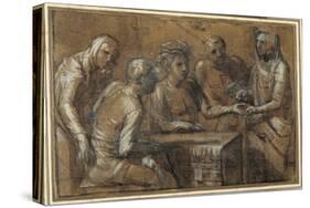 Five Figures in an Interior-Giacomo Cavedone-Stretched Canvas