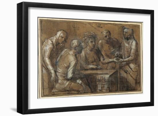 Five Figures in an Interior-Giacomo Cavedone-Framed Giclee Print