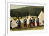 Five French Soldiers at the Edge of a Tent Camp in a Forest, France, 1915-null-Framed Giclee Print