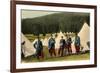 Five French Soldiers at the Edge of a Tent Camp in a Forest, France, 1915-null-Framed Giclee Print