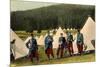 Five French Soldiers at the Edge of a Tent Camp in a Forest, France, 1915-null-Mounted Giclee Print