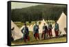 Five French Soldiers at the Edge of a Tent Camp in a Forest, France, 1915-null-Framed Stretched Canvas