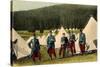 Five French Soldiers at the Edge of a Tent Camp in a Forest, France, 1915-null-Stretched Canvas