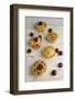 Five Freshly Baked Homemade Cherry Pies on a Rustic White Table Surrounded by a Few Fresh Cherries-Cynthia Classen-Framed Photographic Print