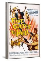 Five Gates to Hell, Top: Nobu Mccarthy, Bottom: Patricia Owens, Dolores Michaels, 1959-null-Framed Art Print