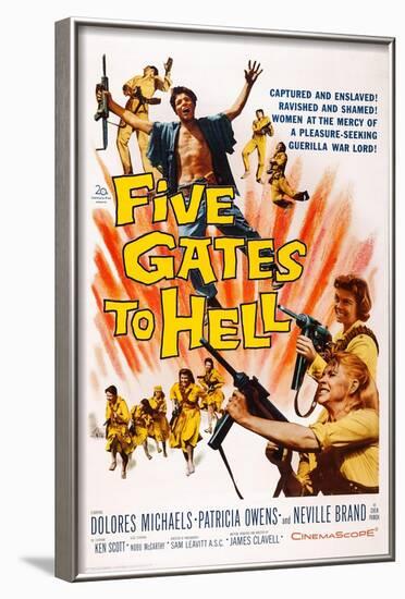 Five Gates to Hell, Top: Nobu Mccarthy, Bottom: Patricia Owens, Dolores Michaels, 1959-null-Framed Art Print