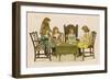 Five Girls Play Cards at a Table-null-Framed Art Print