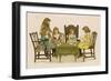 Five Girls Play Cards at a Table-null-Framed Art Print