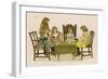 Five Girls Play Cards at a Table-null-Framed Art Print