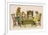 Five Girls Play Cards at a Table-null-Framed Art Print