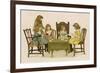 Five Girls Play Cards at a Table-null-Framed Art Print