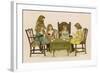 Five Girls Play Cards at a Table-null-Framed Art Print