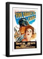 Five Graves to Cairo, Erich Von Stroheim, Anne Baxter, 1943-null-Framed Art Print