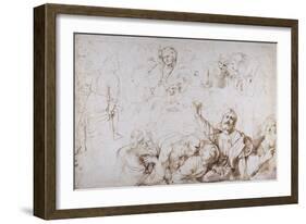 Five Groups of Figures for a Last Supper (Christ Announcing His Betrayal) C.1601-04-Peter Paul Rubens-Framed Giclee Print