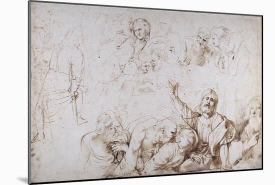 Five Groups of Figures for a Last Supper (Christ Announcing His Betrayal) C.1601-04-Peter Paul Rubens-Mounted Giclee Print