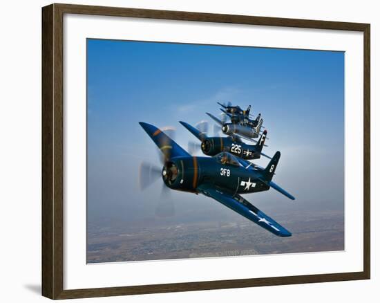 Five Grumman F8F Bearcats in Formation-Stocktrek Images-Framed Photographic Print