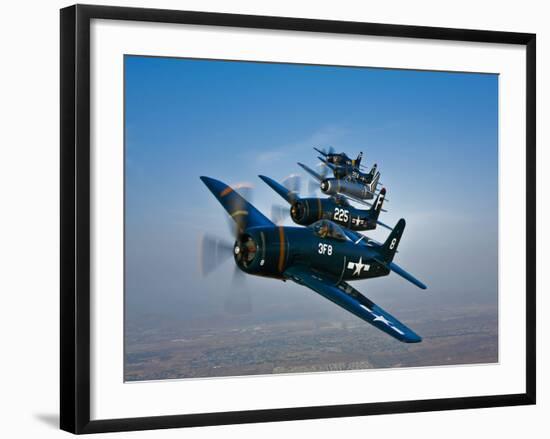 Five Grumman F8F Bearcats in Formation-Stocktrek Images-Framed Photographic Print