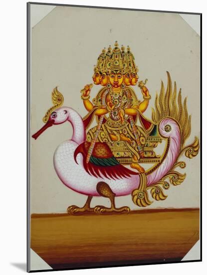 Five Headed Brahma on a Goose, India-null-Mounted Giclee Print