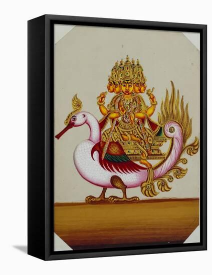 Five Headed Brahma on a Goose, India-null-Framed Stretched Canvas