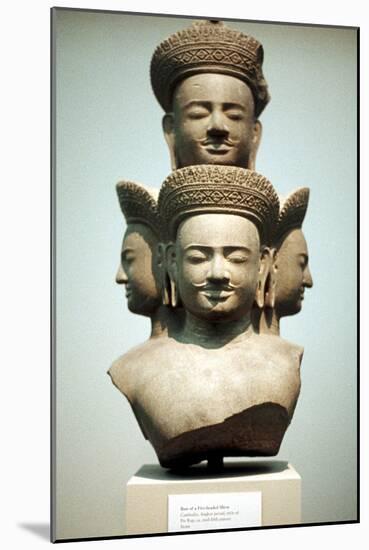 Five-Headed Bust of Shiva, Mid 10th Century-null-Mounted Photographic Print