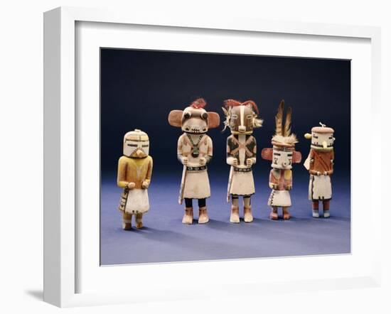 Five Hopi Cottonwood Kachina Dolls-null-Framed Giclee Print