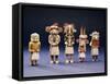 Five Hopi Cottonwood Kachina Dolls-null-Framed Stretched Canvas