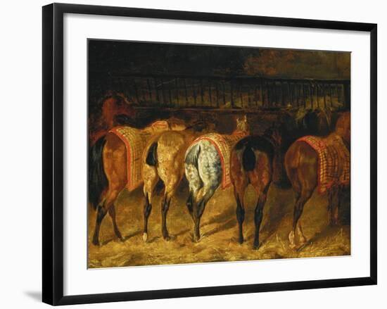Five Horses Viewed from the Back-Théodore Géricault-Framed Giclee Print