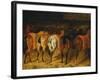 Five Horses Viewed from the Back-Théodore Géricault-Framed Giclee Print