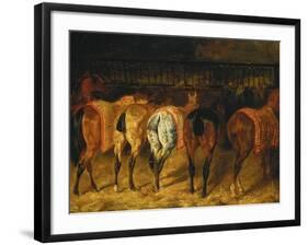 Five Horses Viewed from the Back-Théodore Géricault-Framed Giclee Print