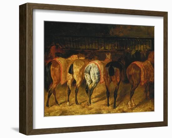 Five Horses Viewed from the Back-Théodore Géricault-Framed Giclee Print